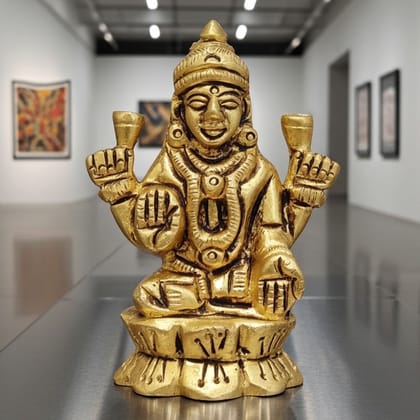 Brass Showpiece Laxmi Ji God Idol Statue (BSMAS1474 L)