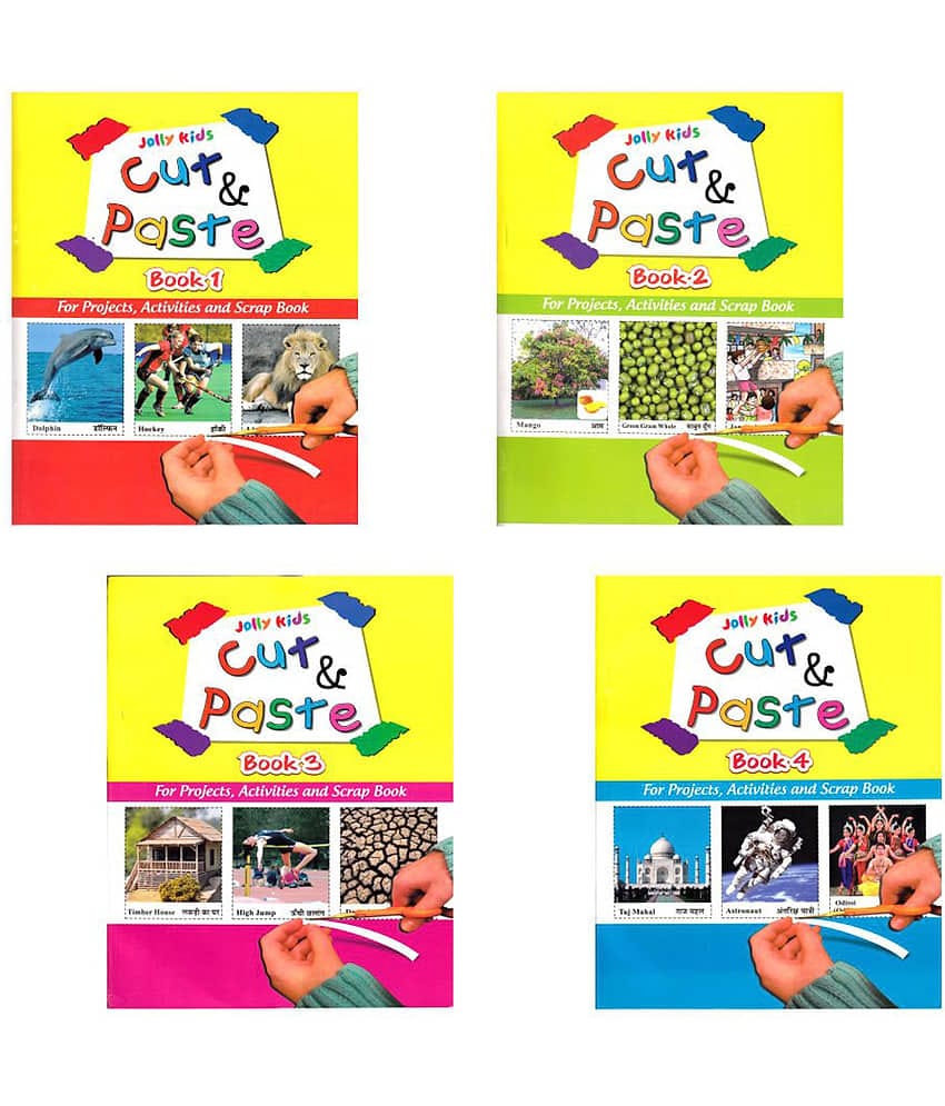 Jolly Kids Cut & Paste Book 1, 2, 3 & 4 (Set of 4)
