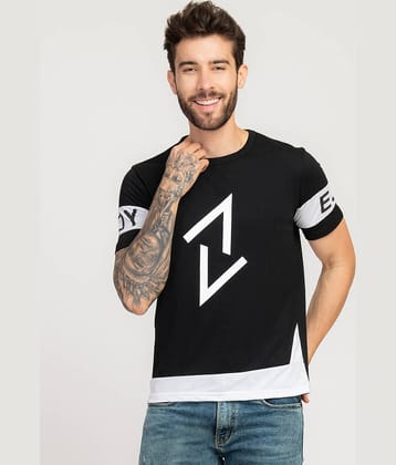 ELBATROSS Pack of 1 Polyester Slim Fit Men's T-Shirt ( Black )