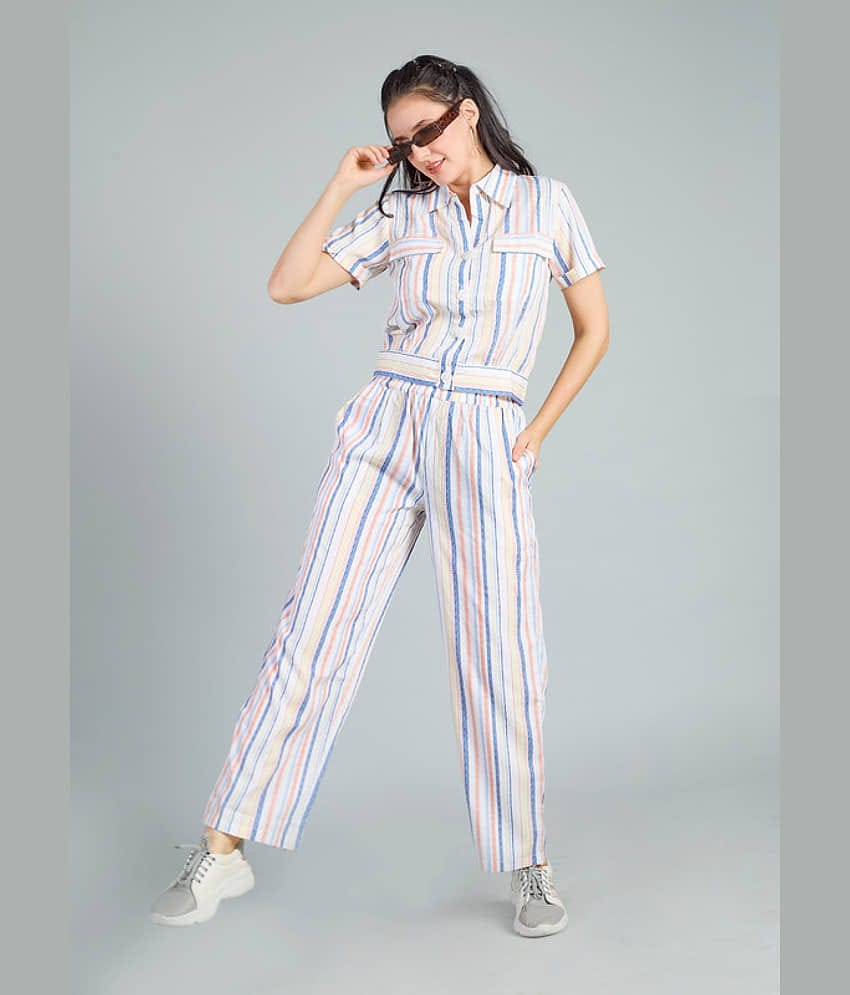 Mantra Fashion Women's White Shirt Trouser Co-Ord Set ( Pack of 1 )