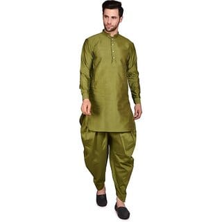PrintCultr Men Dhoti & Kurta Set (Green)
