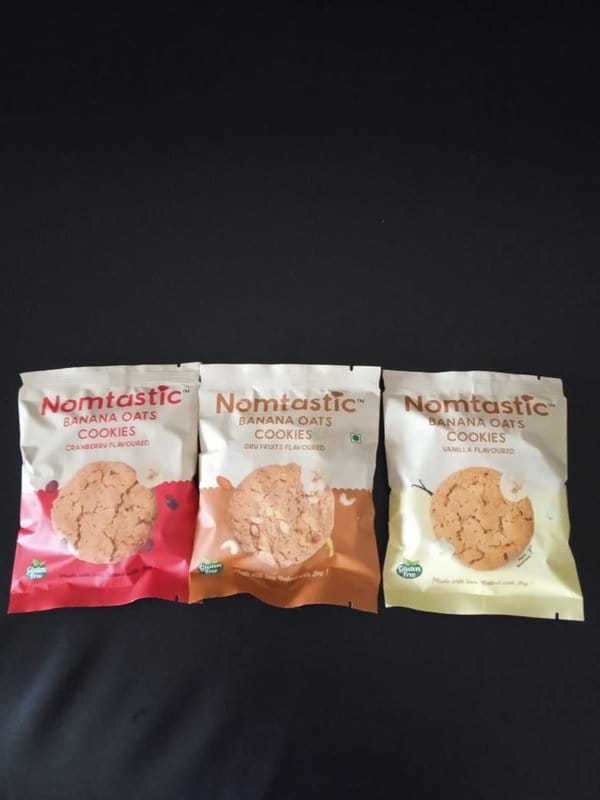 Nomtastic Cranberry Banana Cookies (42g) | Gluten Free Oats & Berry Biscuits | Antioxidant Rich Snack | Heart Healthy & Protein Packed