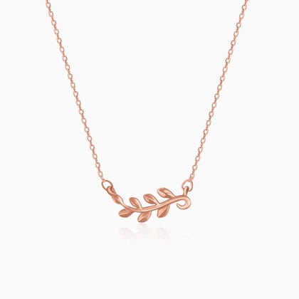 Rose Gold Minimal Leaf Pendant