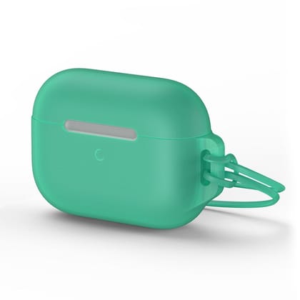 Baseus For Apple AirPods Pro Jelly Silicone Wireless Earphone Protective Case With Lanyard WIAPPOD-D0G-Green