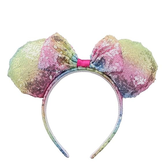 Li'l Diva Minnie Mouse Multicolored Headband With A Sequined Bow For Girls 3 Years And Above