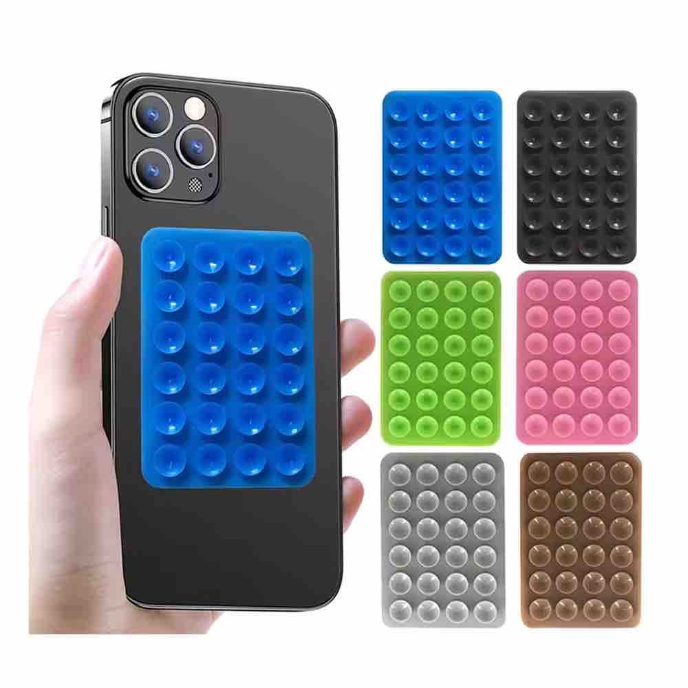 Silicon Suction Phone Holder |Silicone Hands-Free Sticky Pads for Phone | Anti-Slip Silicone Multipurpose Hands-Free Sticky Pads for Phone Case Mount for Selfies Videos Mirror Shower Car Dashboard - ( Random Colour ) (Pack - 1)