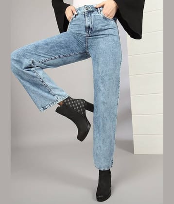 Freehand - Light Blue Cotton Wide Leg Women's Jeans ( Pack of 1 )