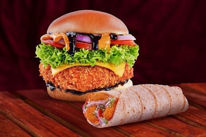 American BBQ Chicken Burger+Crispy Chicken Wrap