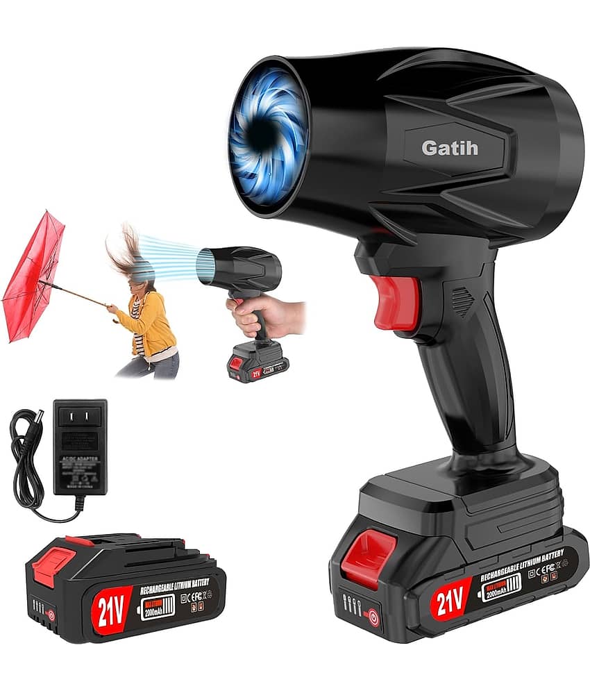 Cordless Leaf Blower with Battery and Charger, 400,000 RPM Turbo Air Jet Blower, Portable Lightweight Handheld Blower with Adjustable Speed for Patio Cleaning, Lawn Care, Car, Blowing Leaves and Dust