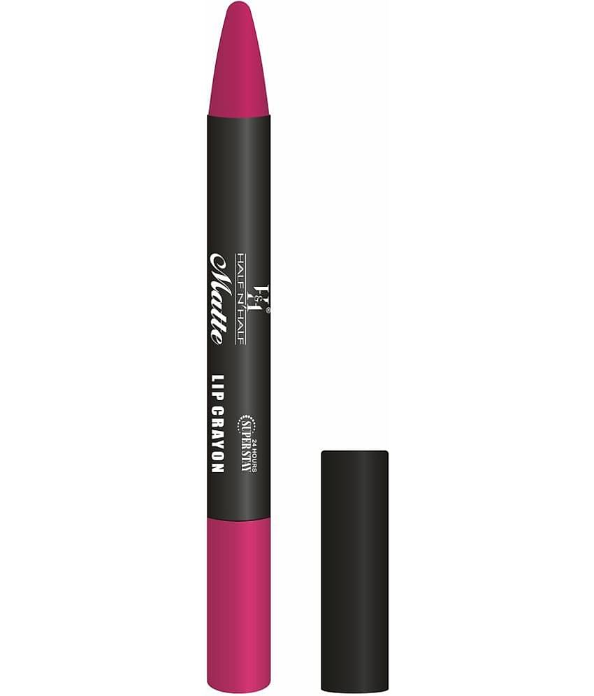Half N Half Matte Lip Crayon Velvet Soft | Long Lasting | Non-Transfer | 24h Super Stay, 10 Rani (3.5gm)