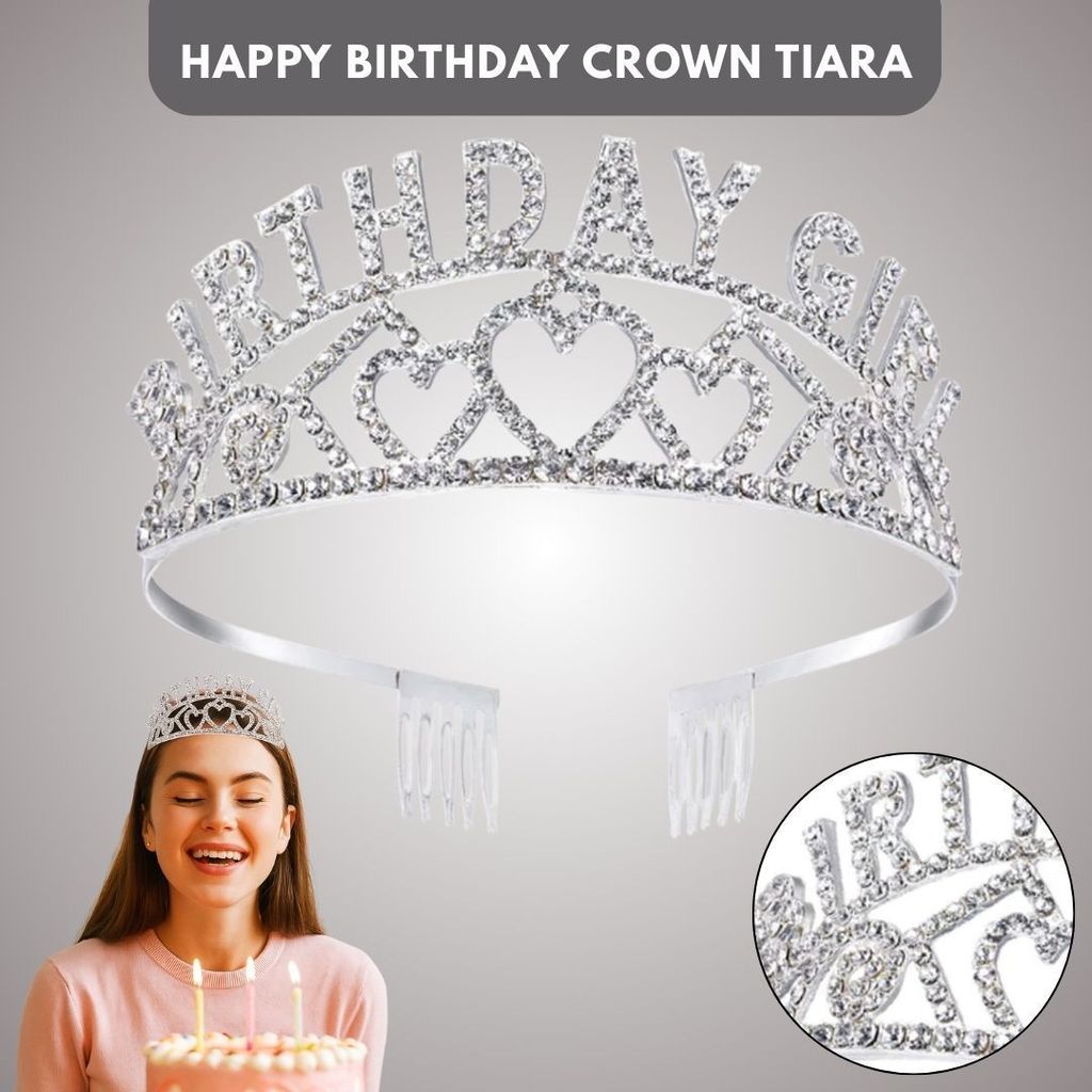 Happy Birthday Girl Crown Tiara - 1PC - Party and Festive Needs | Buy online on ZillyBuy