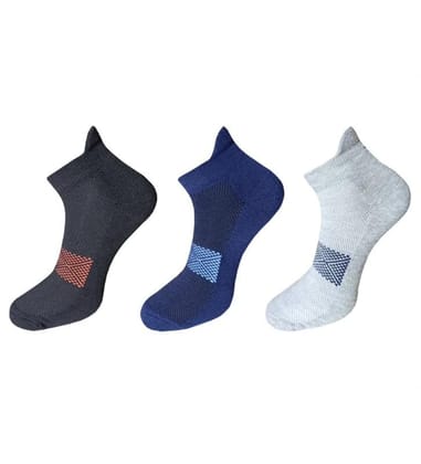 3_Pair Set Unisex Casual Cotton Printed Ankle Length Socks (Multicolor)-PID54076