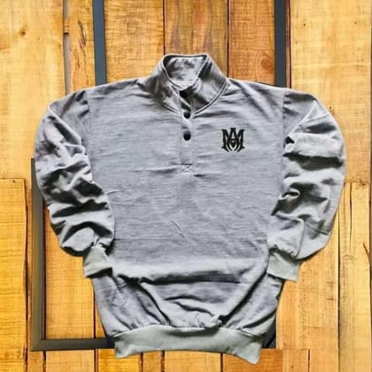 Designer Solid Sweatshirts For Man's ( SIZE : XL , COLOR GRAY )
