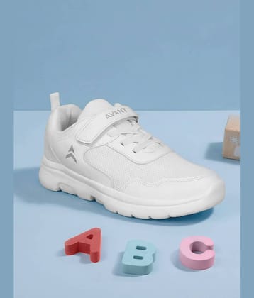 Avant ZoomPlay White Boy's School Shoes