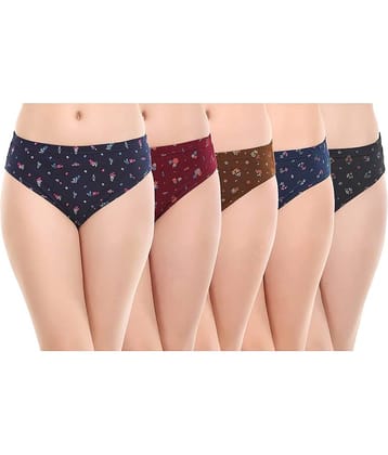 XMER Pack of 5 Cotton Hipster For Women ( Multicolor )