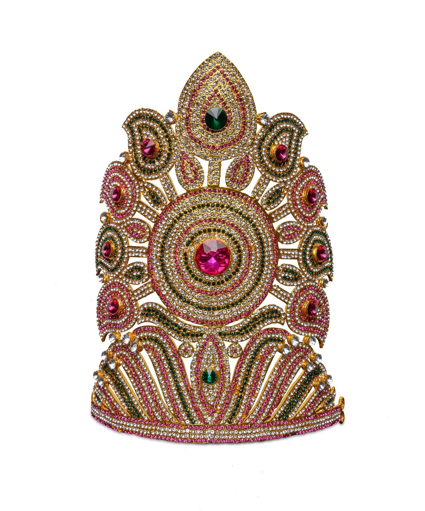 Indian Traditional Gold Plated Wedding Tikka With Pink Stones