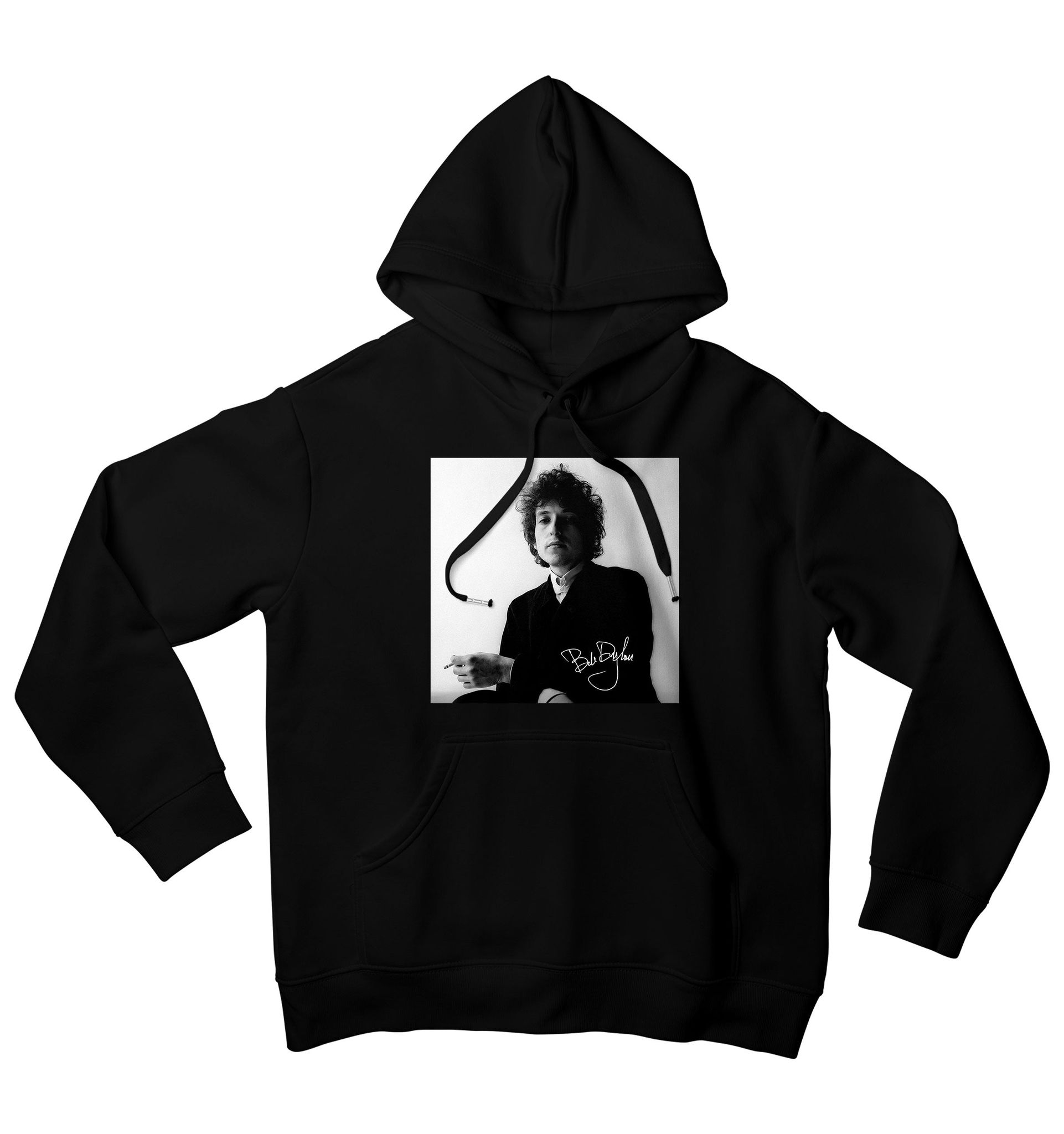 Bob Dylan Hoodie-40 - S / Black - With Text