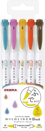 Zebra Mildliner- Yellow 5 Colours Set