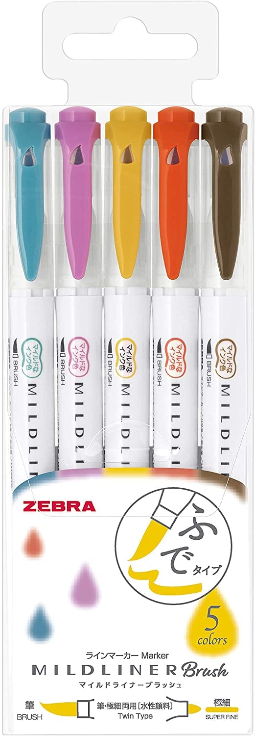 Zebra Mildliner- Yellow 5 Colours Set