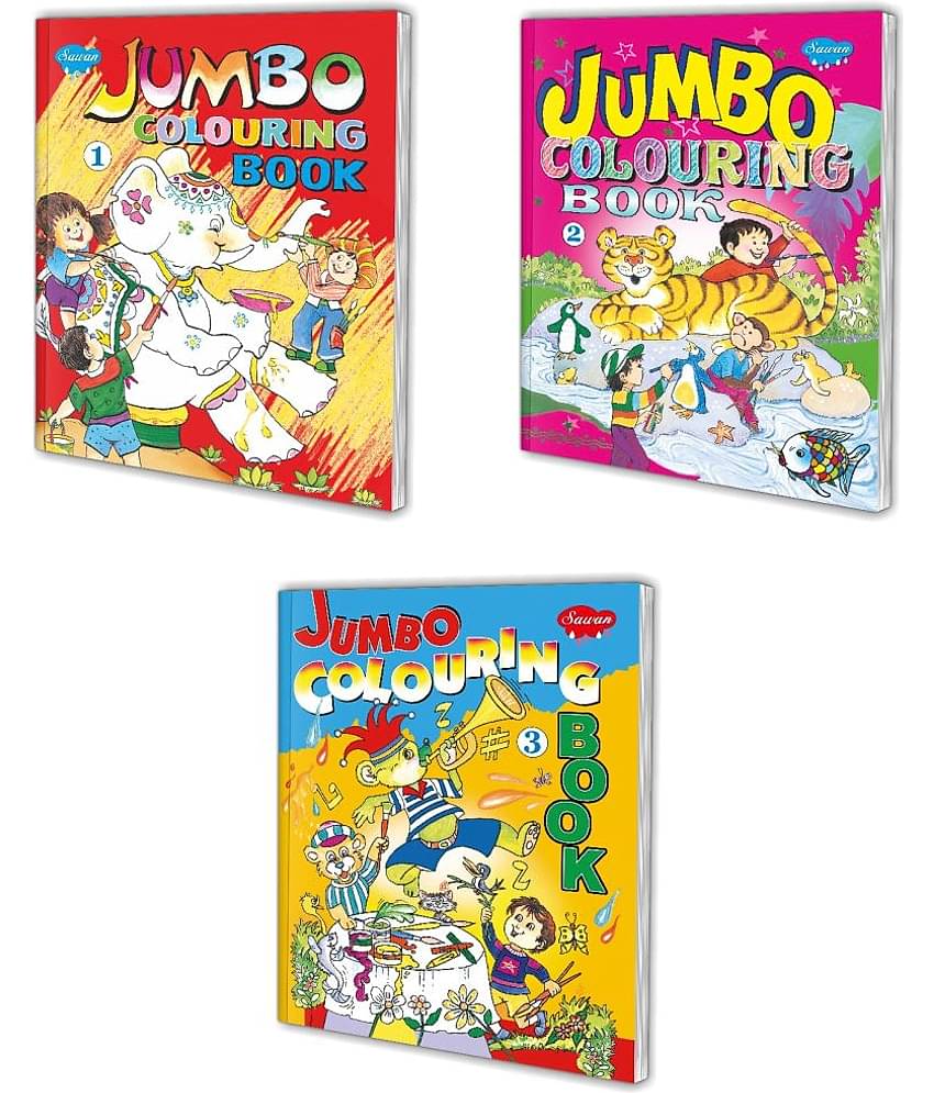 Sawan Presents Set of 3 Jumbo Coloring Book | Part 1 , 2 & 3