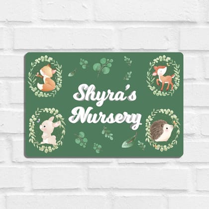 Woodland Wonders Name Plate (Standard) (kids)-Emerald