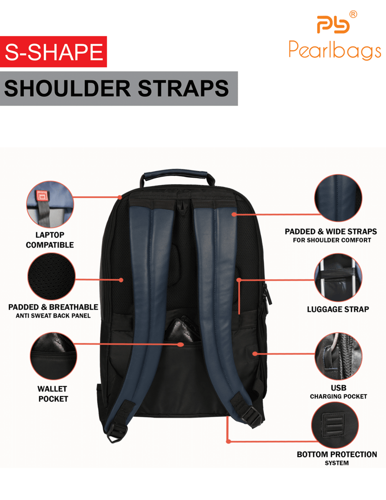 PB Pearl Bags Litmus Anti Theft Faux Leather 30 L Laptop Backpack