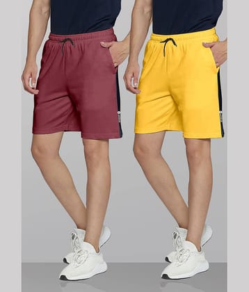 Ardeur Multi Cotton Blend Men's Shorts ( Pack of 2 )