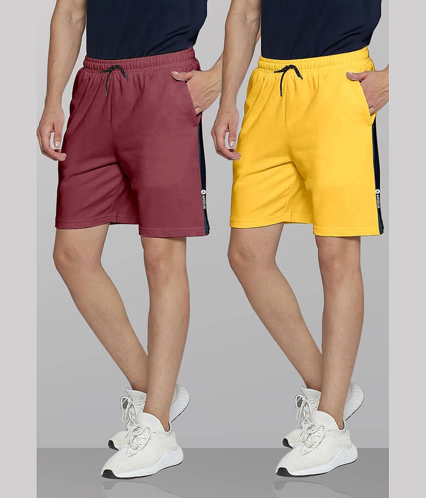 Ardeur Multi Cotton Blend Men's Shorts ( Pack of 2 )