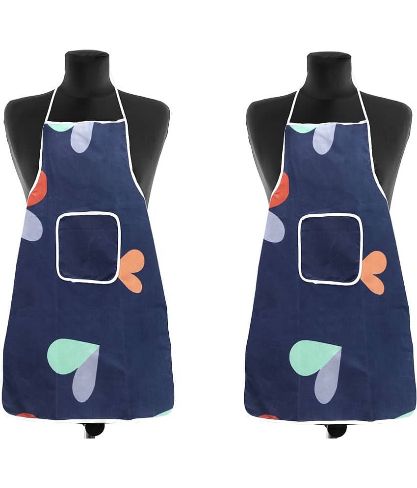 Aazeem Others Printed Kitchen Apron with 1 Center Pocket ( Pack of 2 )