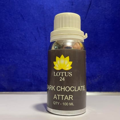 LOTUS24 Dark Chocolate Attar  3.4 fl. oz. (100ml) + Free 0.2 fl. oz. (6ml) | Rich & Indulgent Cocoa Aroma | Long-Lasting Alcohol-Free Perfume Oil