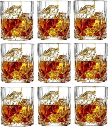 Somil Whisky  Glasses Set,  200 ML - (Pack Of 9)