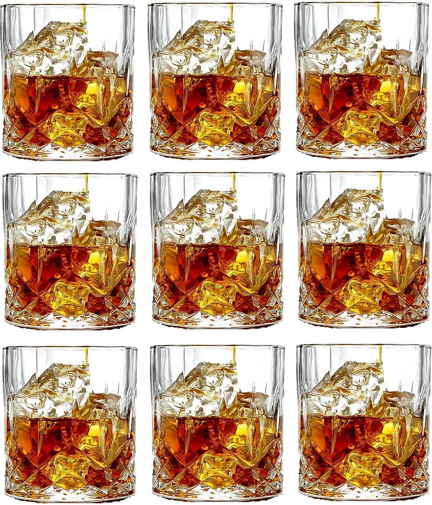 Somil Whisky  Glasses Set,  200 ML - (Pack Of 9)