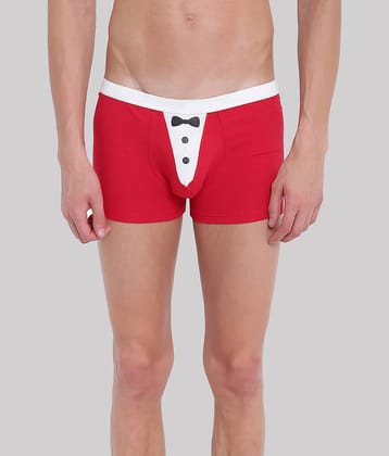 La Intimo Pack of 1 Cotton Blend Trunks For Men's ( Red )