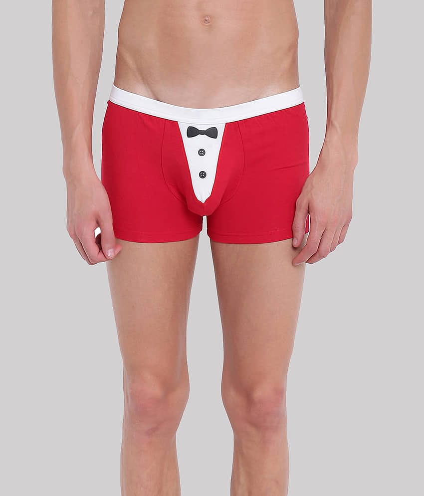 La Intimo Pack of 1 Cotton Blend Trunks For Men's ( Red )