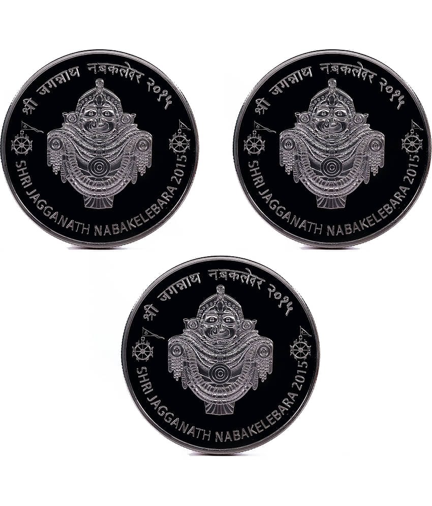Set of 3 Coins of Shri Jagganath Nabakelebara 1000 - Silver Plated Fancy Coins