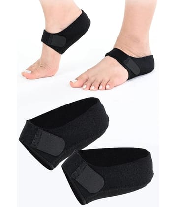 HOSPIKART Gel Heel Cup Sleeve for Plantar Fasciitis & Heel Pain Relief, Heel Support (Universal, 2 Pack (Black)