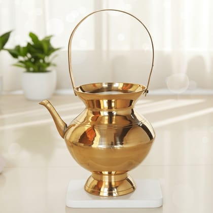 Brass Kamandal 500 ml – Pooja Showpiece Holy Water Pot, Height : 5 Inch (ZMAS530 E)