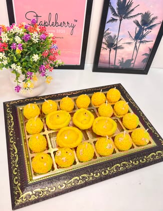 Laddoo Candle | Sweets Candle | Gujjiya Candle-Laddoo / Pack of 2 pieces