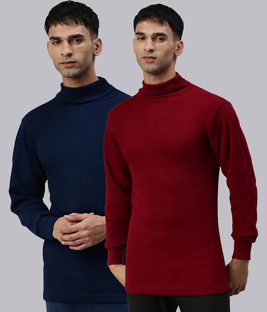 Pack of 2 Lux Cottswool - Multicolor Cotton Blend Men's Thermal Tops