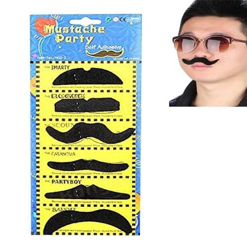 Nawani Halloween Fake Moustache - Pack of six - Beard Care and Tools | Buy online on ZillyBuy