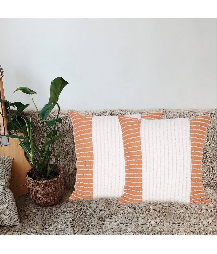 NUEVOSGHAR - White Set of 2 Cotton Square (45X45)cm Cushion Cover