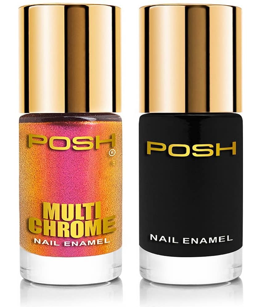 Posh - Multi Glossy Nail Polish ( Pack of 2 )