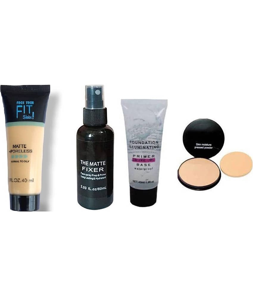 RTB Fit Skin Foundation+compact+Makeup Primer Face Makeup Setting Spray Pack of 4 200
