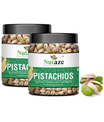 Nutaze Premium Pistachios 500g (250g x 2) | Rare USA Pistachios | 100% Authentic | 100% Natural