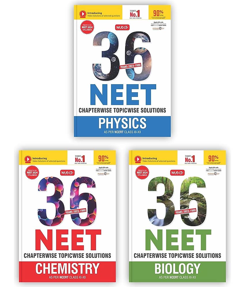 MTG 36 Years NEET Previous Year Solved Question Papers with NEET PYQ Chapterwise Topicwise Solutions - Physics, Chemistry & Biology For NEET Exam 2024 As Per NMC NEET Rationalised Syllabus | Get Free access of Smart Book Paperback – 8 May 2023