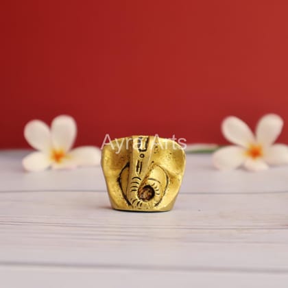 Brass Little Ganesha Lord Ganpati Murti Puja Gift Small Size - 1 inch Height