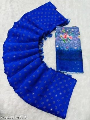 Women's Saree With Unstiched Blouse Piece