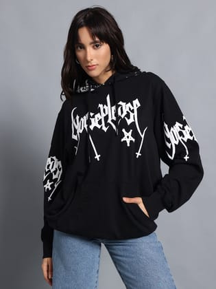 Punk Noise Please Black Sweatshirt for Women-Black / M / Noise Please