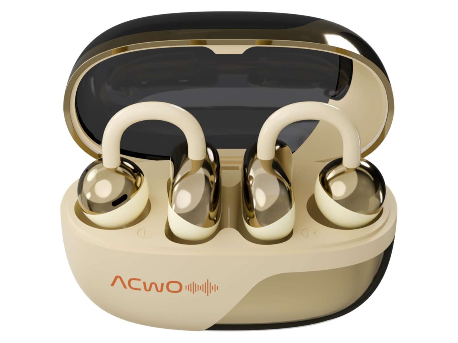 ACwO DwOTS Flow Open Ear Earbuds, X-Fidelity Sound, AI-ENC Mic, Dual Mode (Music & Gaming), 50H Playtime, Fast Charging, IPX5, Bluetooth 5.3 - Copper-Bronze