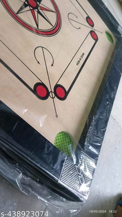 Wooden Carrom Board Game Set with Coins and Striker for Kids and Adults